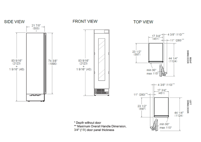 18 Built-in Wine Cellar Column | Bertazzoni